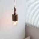 Axyaa Industrial Wood Handle LED Pendant Light for Bedroom Kitchen Bar Decor