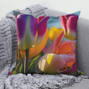 Axyaa Rose Flower Print Square Cushion Cover Pillowcase