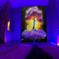 Axyaa Starry Space Tapestry Wall Hanging with Trees and Stars Design