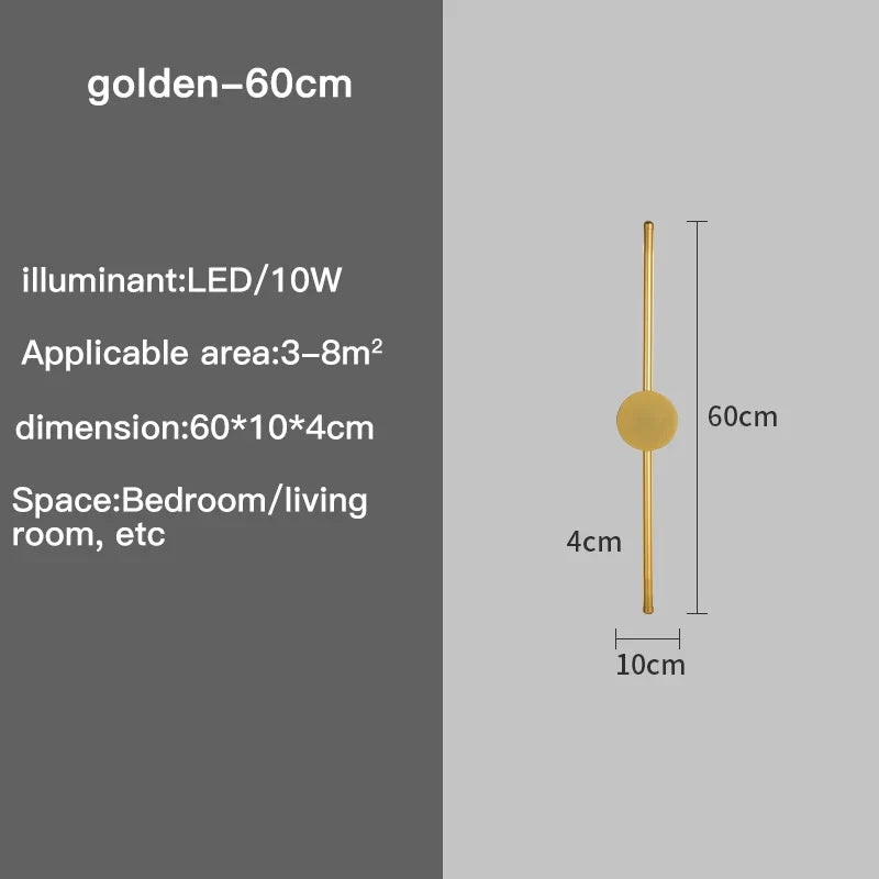 Modern Gold LED Wall Light for Home Decor by Axyaa - Sleek Design for Living Room & Bedroom