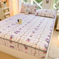 Axyaa Velvet Quilted Fitted Sheet, Thick Mattress Cover Protector, 180*200cm