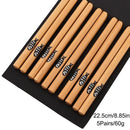 Axyaa Bamboo Sushi Chopsticks Set - Non-slip Retro Style Tableware