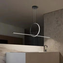 Axyaa Black Ceiling Chandelier with Remote Control - Modern Minimalist Kitchen and Dining Room Lighting