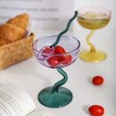 Axyaa Two Tone Glass Goblet Set - Elegant Stemware Champagne Coupes & Ice Cream Cups