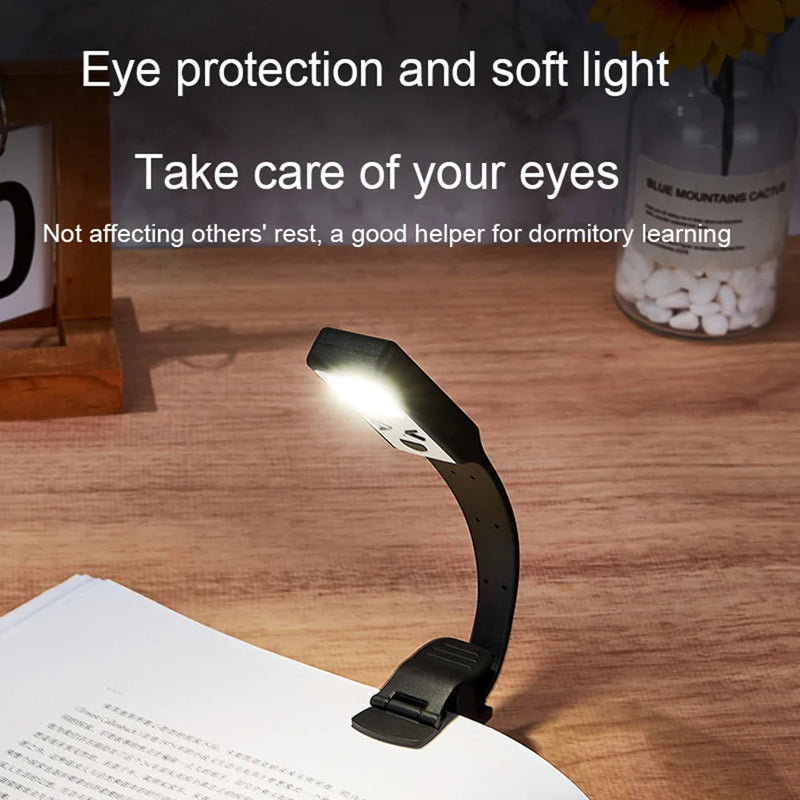 Axya LED Book Light: Rechargeable Reading Night Lamp, Portable Clip Desk Light