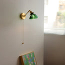 Axyaa Glass LED Wall Sconce, Luxury Stair Light, E27 Bulb, Green & White