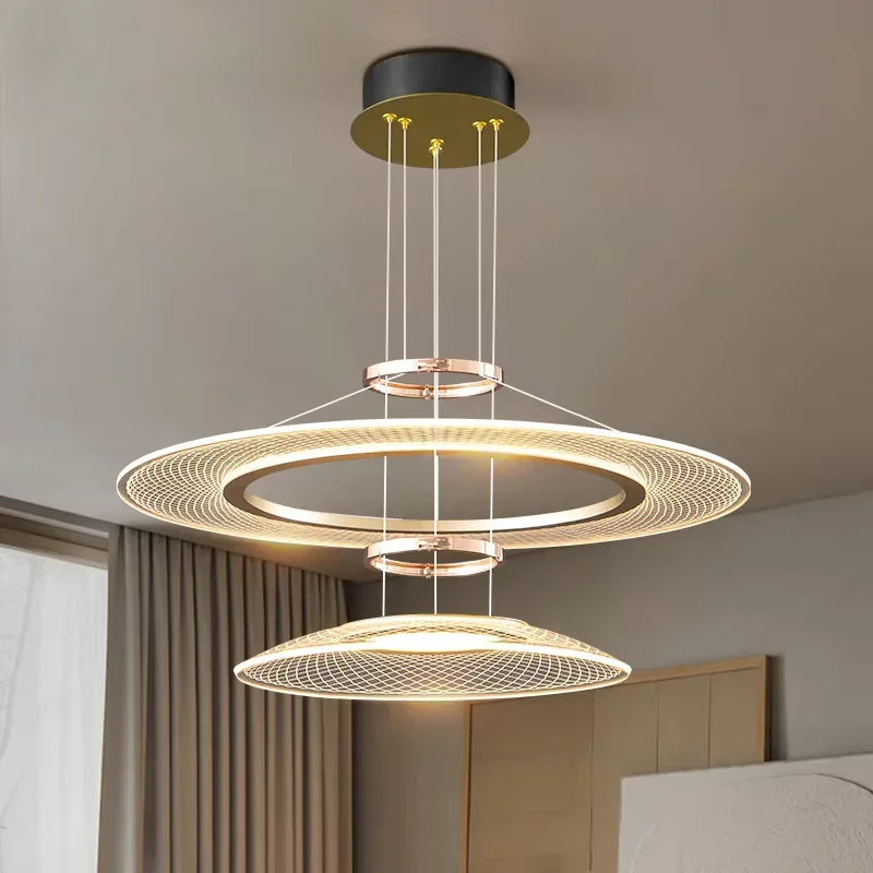 Axyaa Aluminum LED Pendant Lamp: Modern, Simple Design for Living & Dining Rooms
