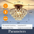 Axyaa Black K9 Crystal Ceiling Light E27 LED Bulbs Modern Chandelier for Home Hotel