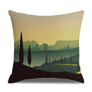 Axyaa Landscape Linen Pillowcase - Home Sofa Office Decoration - 45*45cm