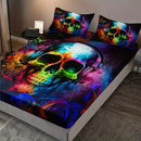 Axyaa Rose Skull Light Grey Fitted Sheet | Soft & Comfortable Solid Color Bedding