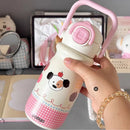 Axyaa Kids' 500ml Cute Thermal Water Bottle with Straw Handle