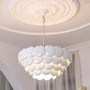 Axyaa White Ceramic Chandelier: Danish Design Hanging Lamp for Bedroom and Home Decoration