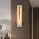 Axyaa LED Alabaster Wall Lamp: Modern Copper Light Fixture for Hotel Living Room & Bedroom