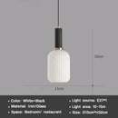 Axyaa Vintage Lantern Chandelier Striped Glass Pendant Lamp for Dining Room