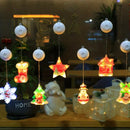 Christmas LED Suction Cup Lamp Decor: Axyaa Creative Curtain Set for Tree Decor