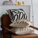 Axyaa Chenille Line Tufted Pillow Cover for Living Room Sofa - 45x45cm