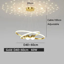 Axyaa Starry Sky LED Ceiling Chandelier Remote Control Pendant Lights for Modern Home Decor