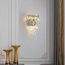 Axyaa Gold Chrome Crystal Wall Light, Modern Luxury Interior Wall Lamp