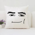 Axyaa Man Face Print Plush Cushion Cover 50x50cm