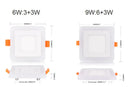 Axya 24W Double Color LED Ceiling Panel Light, Round/Square, AC110V 220V
