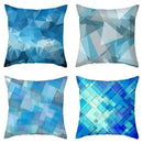 Geometric Blue Patterned Digital Print Pillow Covers by Axyaa: Sofa, Bedroom, Car Decor