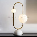 Axyaa Modern Marble LED Desk Lamp for Bedroom Living Room, Classic Metal Design