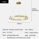 Axyaa Crystal LED Pendant Lights: Dimmable Luxury Chandelier for Home & Living Room