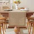 Axyaa Linen Lace Table Runner for Holiday Wedding Décor and Dining Table Enhancement