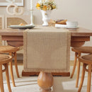 Axyaa Linen Lace Table Runner for Holiday Wedding Décor and Dining Table Enhancement