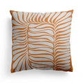 Axyaa Nordic Orange Geometric Flower Print Throw Pillow Cover for Home and Office