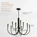 Axyaa French Style Black Golden Iron Chandelier Pendant Lights