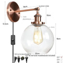 Axyaa Glass Globe LED Wall Light - Rustic Vintage Industrial Mirror Fixture