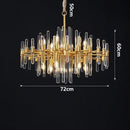 Axyaa Gold Round Crystal Chandelier for Luxurious Living Room Décor