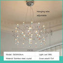 Axyaa Luxury Blue Crystal LED Chandeliers for Living Dining Room Décor