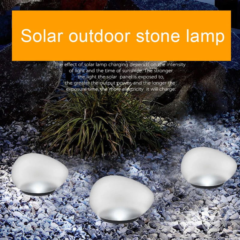 Axya Solar Glow Stone Lamp for Outdoor Garden Decoration