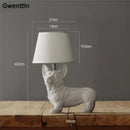 Dog Table Lamp Bedroom Bedside Light Modern LED Puppy Desk Lighting by Axyaa