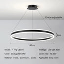 Axyaa LED Circle Pendant Light Chandelier for Living, Dining, Bedroom - Dimmable Lighting