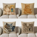 Cute Cats in PJs Phone Pillow Cover by Axyaa: Sofa, Bedroom, Car Decor