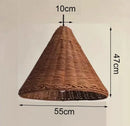 Axyaa Beige Rattan Pendant Light - Handmade Straw Hat Chandelier