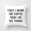 Axyaa Coffee Print Polyester Throw Pillow Case for Home Sofa Chair Decor