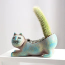 Axyaa Cat Ceramic Flower Pot for Indoor Succulents – Cute Animal Planter