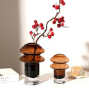 Axyaa Mushroom Shape Glass Vase for Home Decoration and Floral Arrangement