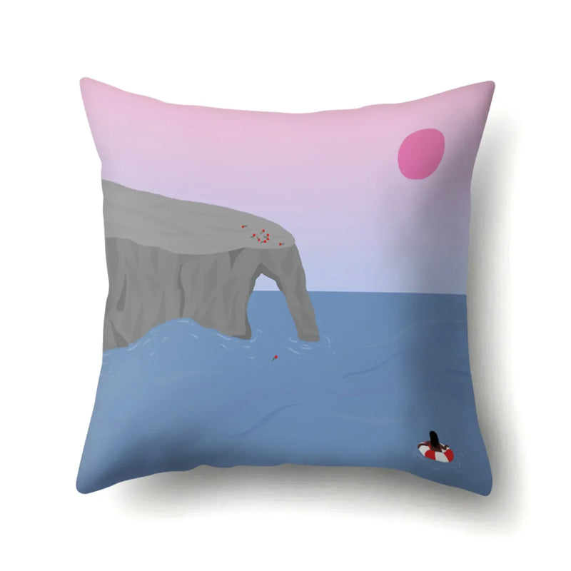 Axyaa Cartoon Abstract Scene Cushion Cover 45x45cm