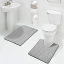 Axyaa Memory Foam Bathroom Rug Set: Non-Slip, Absorbent, Soft U-Shaped and Rectangle Mats