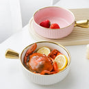 Axyaa Ceramic Breakfast Bowl with Handle, Exquisite Fruit Salad Dish