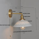Axyaa Nordic LED Wall Light Brass Pull Chain Switch Bedside Lamp - Modern Design