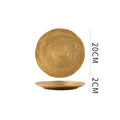 Axyaa Frosted Golden Ceramic Dinner Plate Steak Pasta Salad Dessert Bowl Molecular Cuisine Specialty Tableware.
