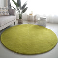 Red Coral Velvet Round Rug by Axyaa - Soft, Thick, Non-Slip Floor Mat for Living Room