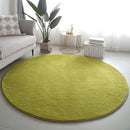 Red Coral Velvet Round Rug by Axyaa - Soft, Thick, Non-Slip Floor Mat for Living Room