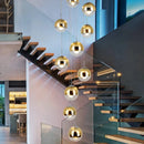 Axyaa Staircase Chandeliers LED Pendant Light Modern Home Decor Indoor Lighting